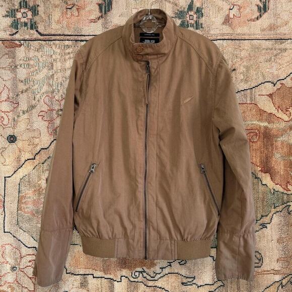 Publish Brand Casual Bomber Jacket Tan  Men's Sz. Medium Stand Up Collar - Picture 1 of 7